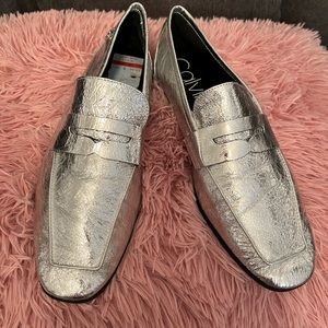 Silver Calvin Klein loafers